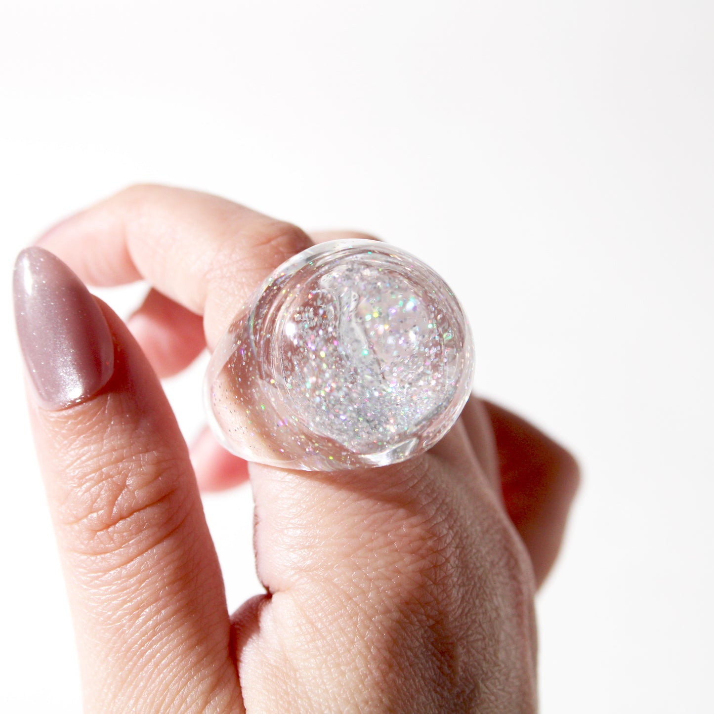 Snow Globe Ring Chunky Glitter