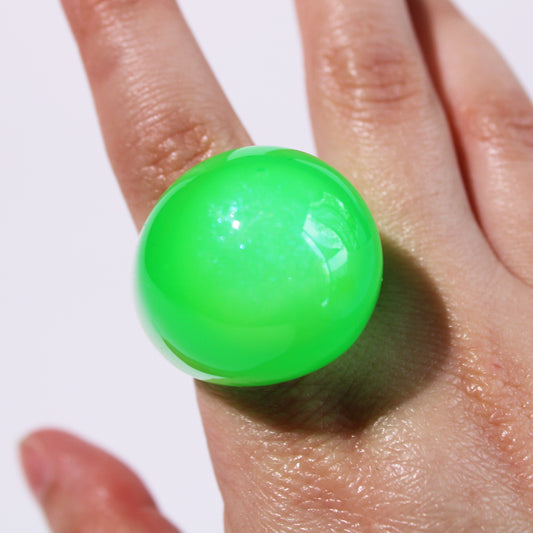 Snow Globe Ring Neon Green