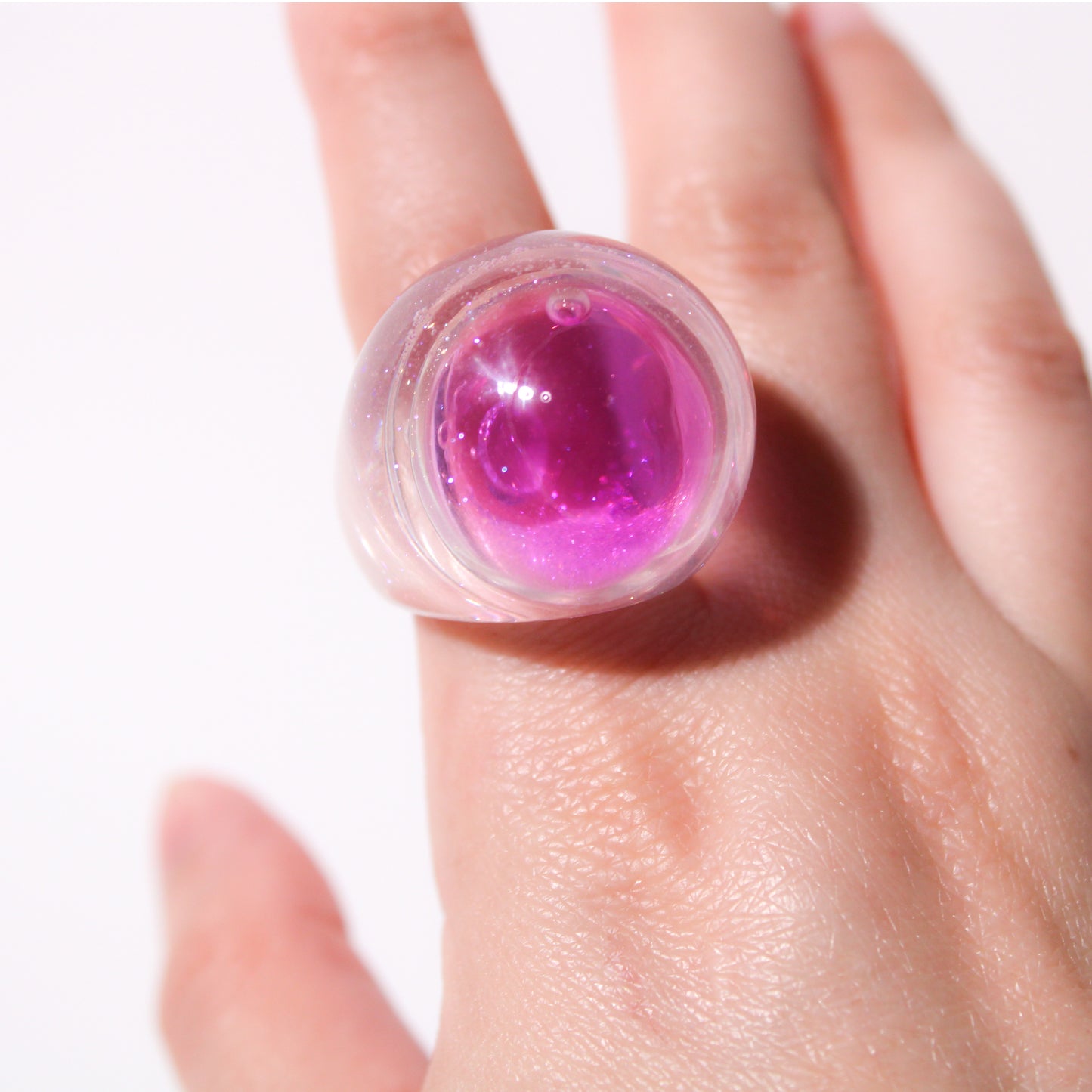 Snow Globe Ring Fuchsia