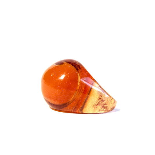 Snow globe ring Amber