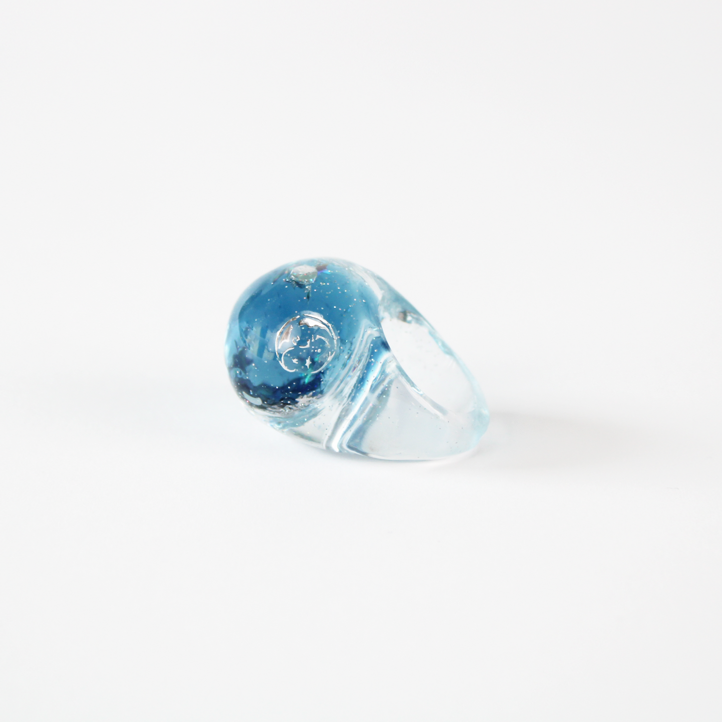 Snow Globe Ring Celestial Silver
