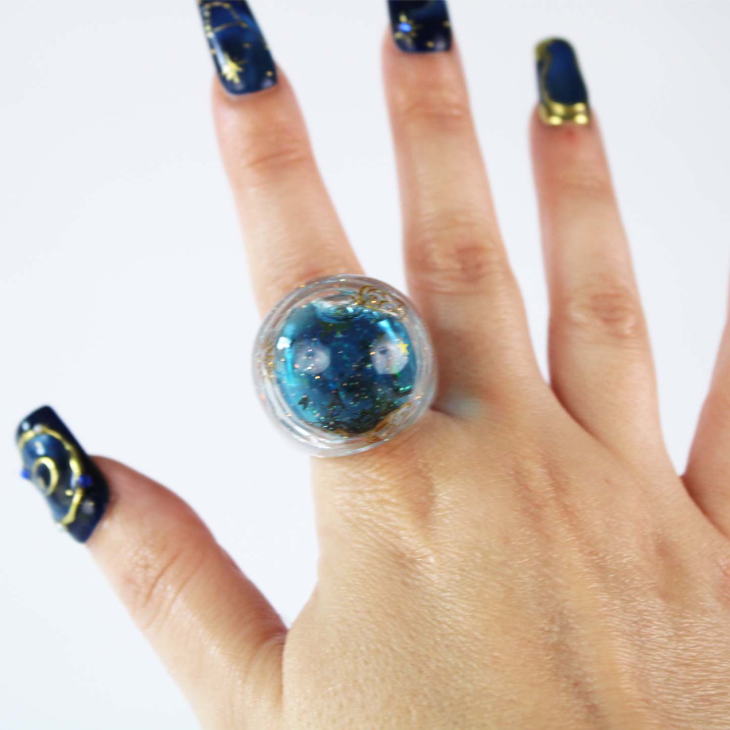 Snow Globe Ring Celestial Gold