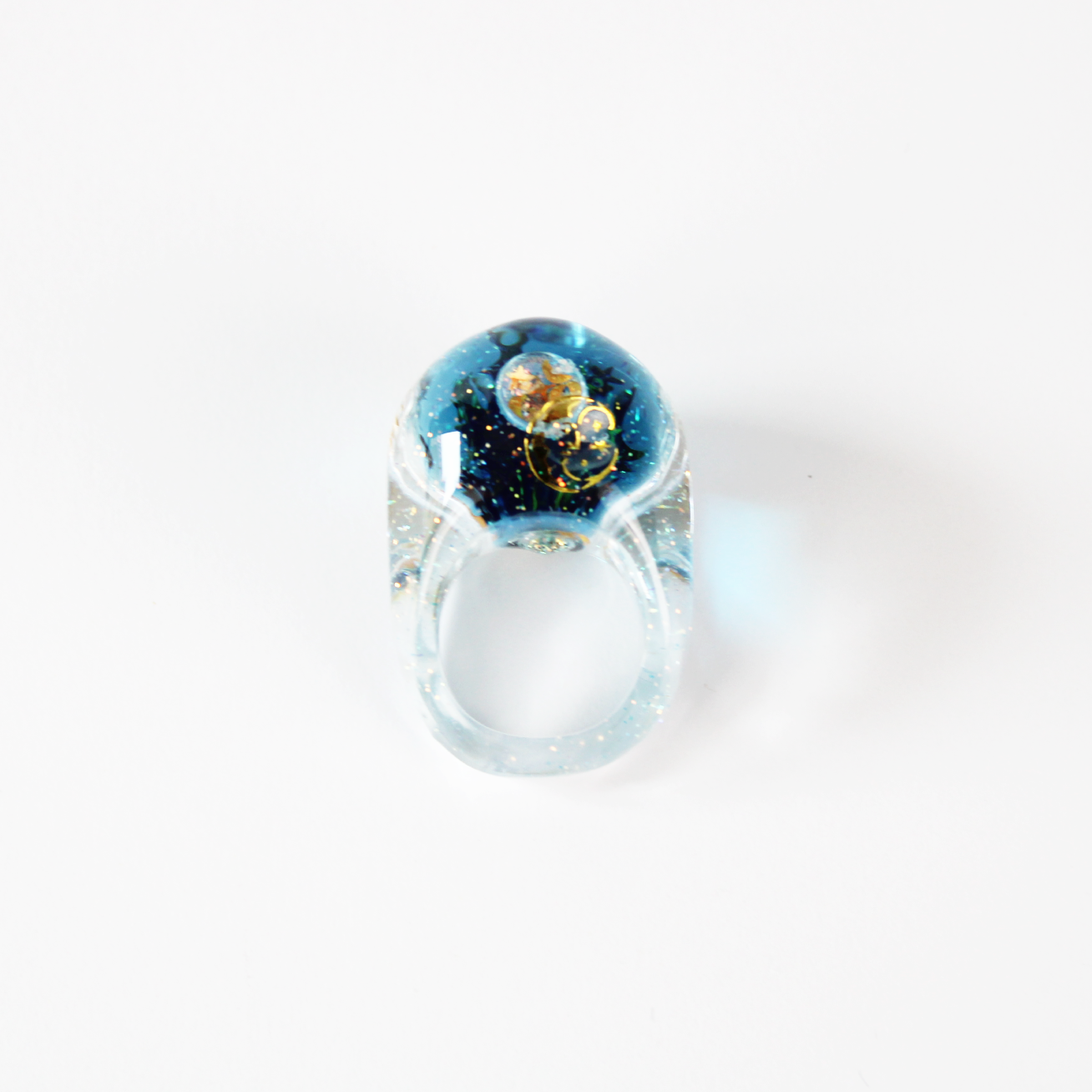 Snow Globe Ring Celestial Gold