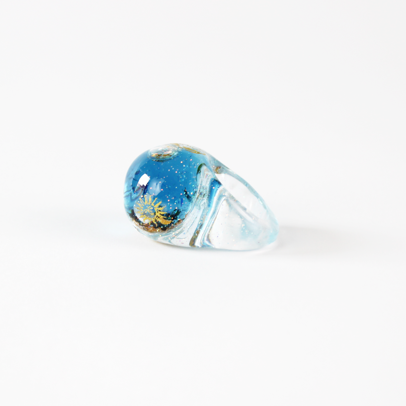 Snow Globe Ring Celestial Gold
