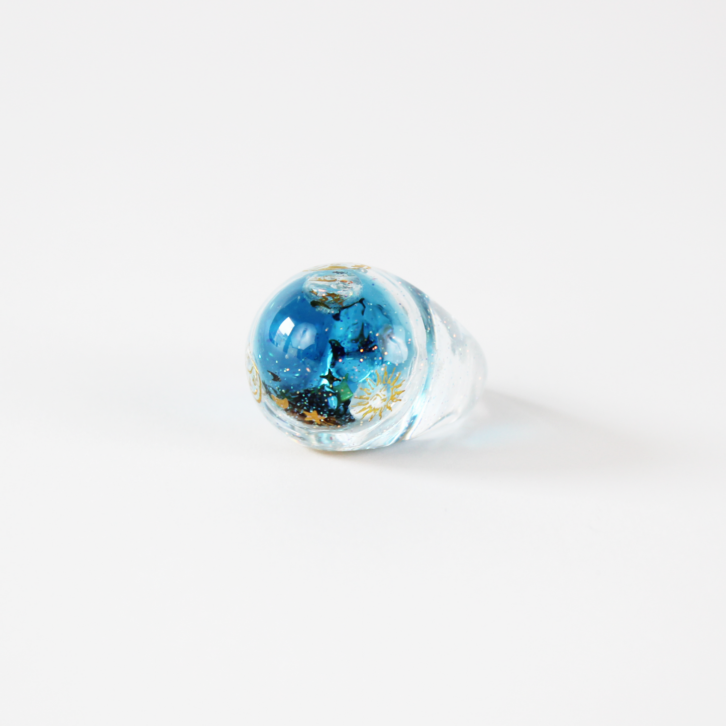 Snow Globe Ring Celestial Gold