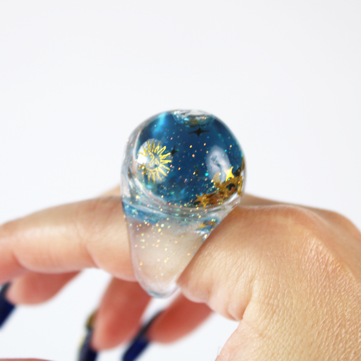 Snow Globe Ring Celestial Gold