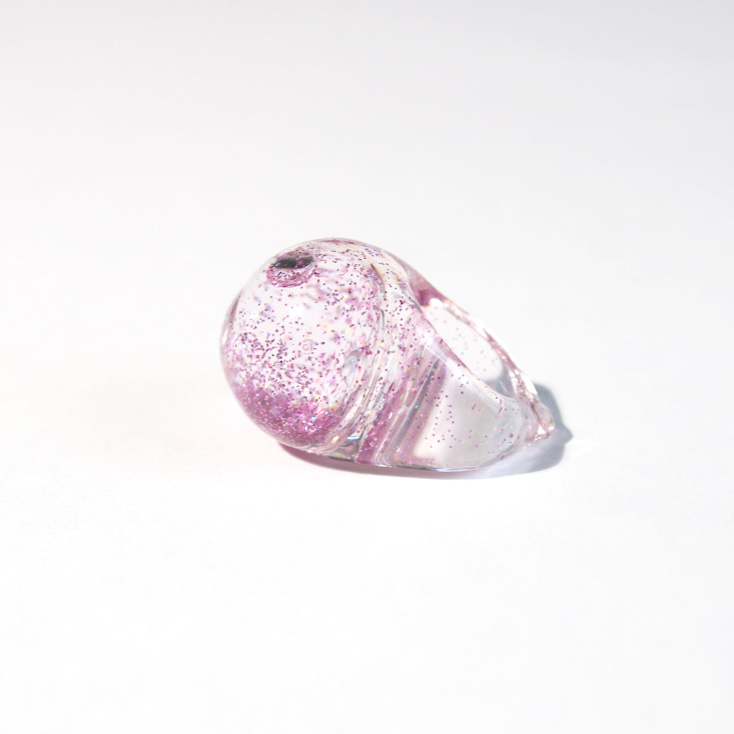 Snow Globe Ring Chunky glitter Pink