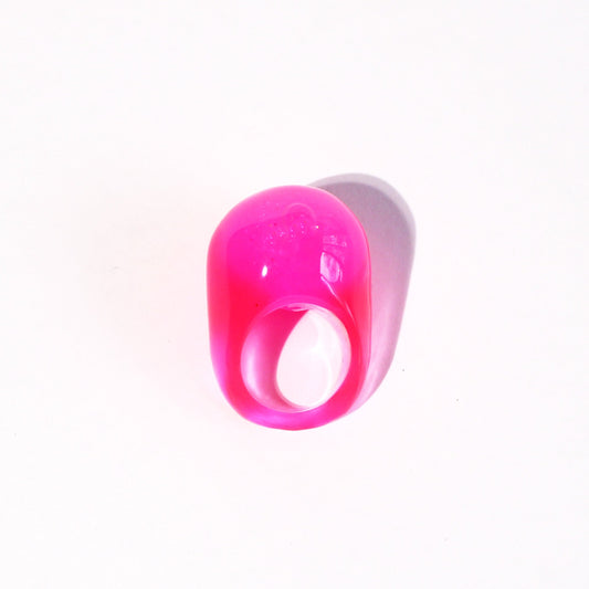 Snow Globe Ring Neon Pink