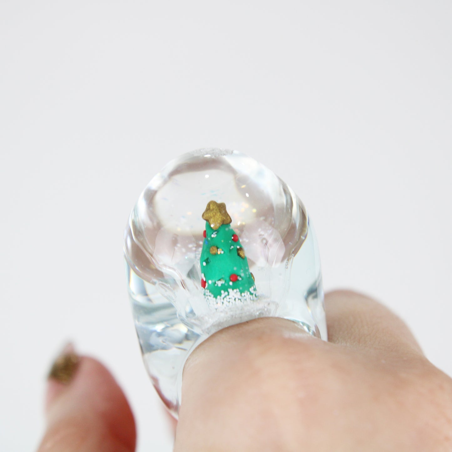 Snow Globe Ring X-mas Tree Special Edition