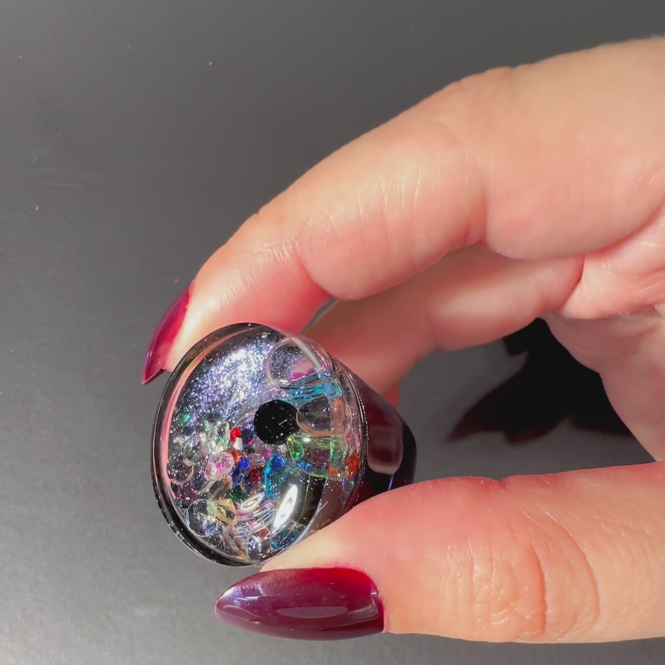 Signet Ring Cosmic,Bubble Ring, Snow Globe Ring – La Raison Jewels