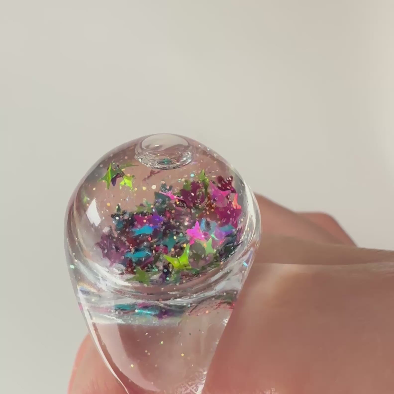 Snow Globe Ring Stardust Liquid Ring – La Raison Jewels