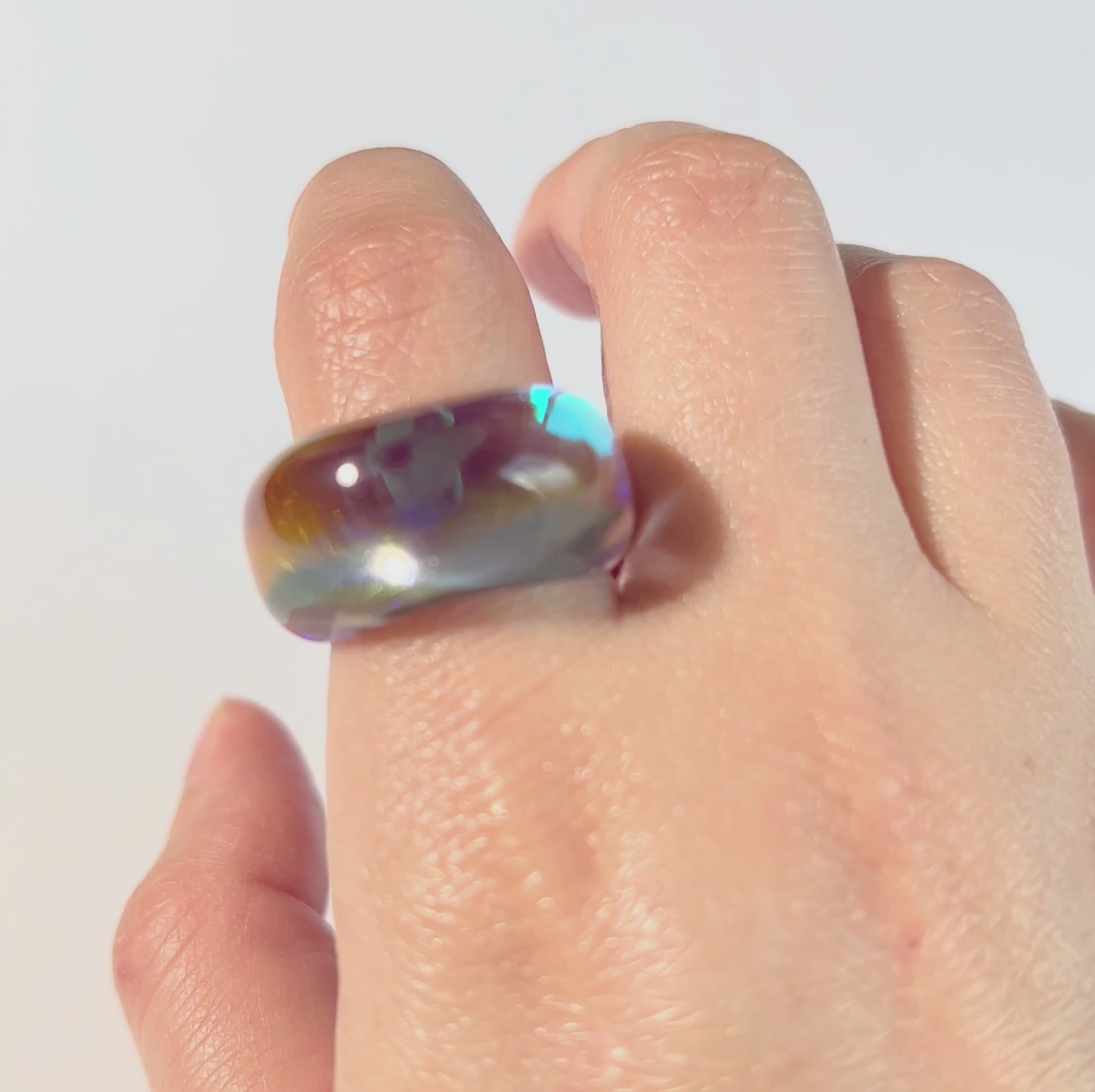 Holographic Ring Opal Gray – La Raison Jewels